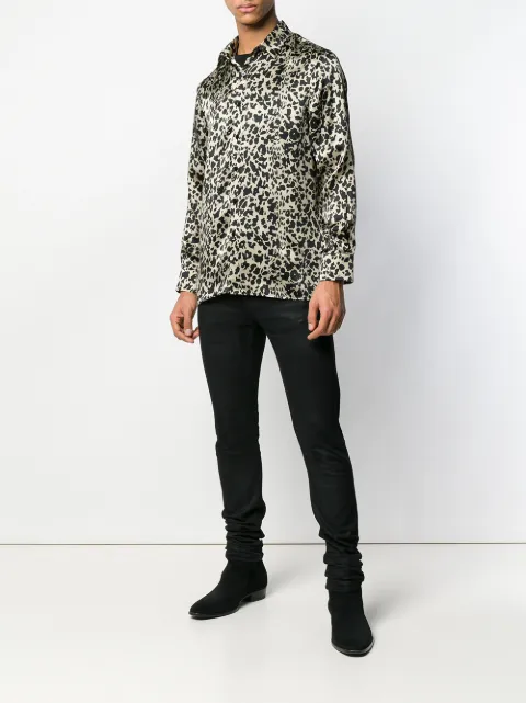 satin leopard print shirt