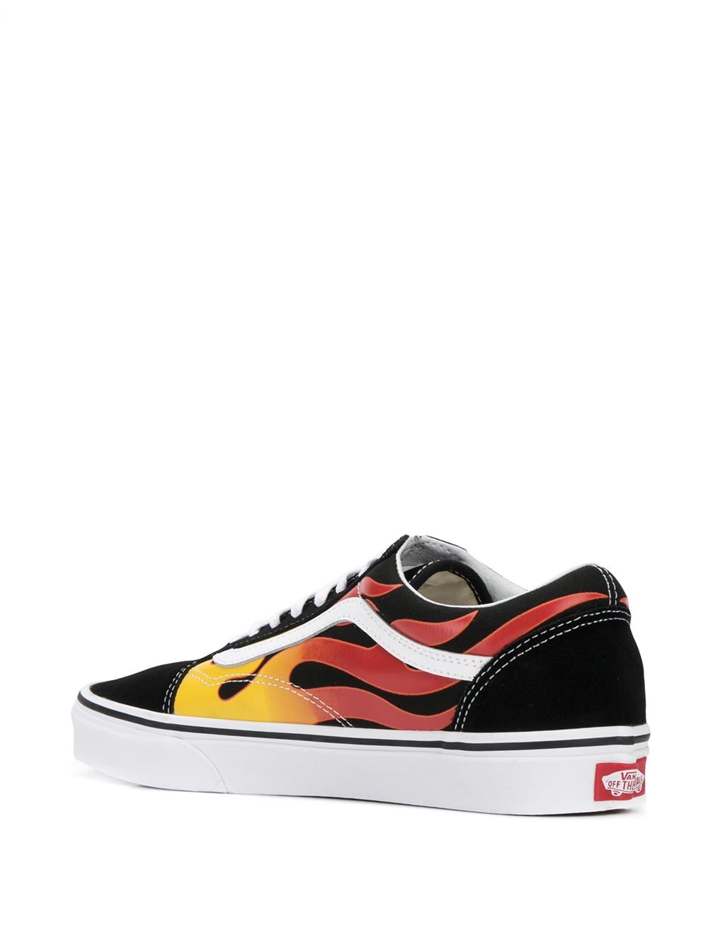 vans black & red old skool flame trainers