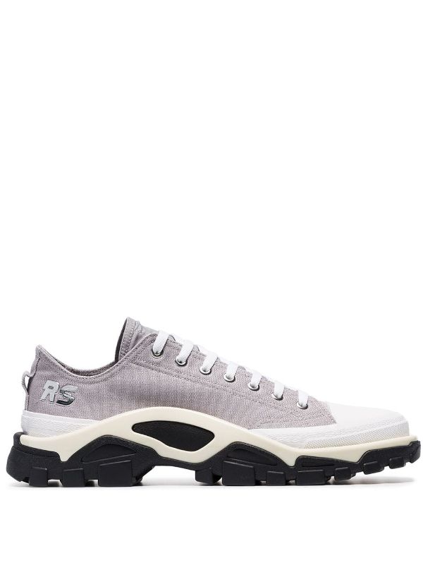 Shop adidas by Raf Simons Grey Detroit Runner contrast sole low-top cotton  sneakers with Express Delivery - Farfetch