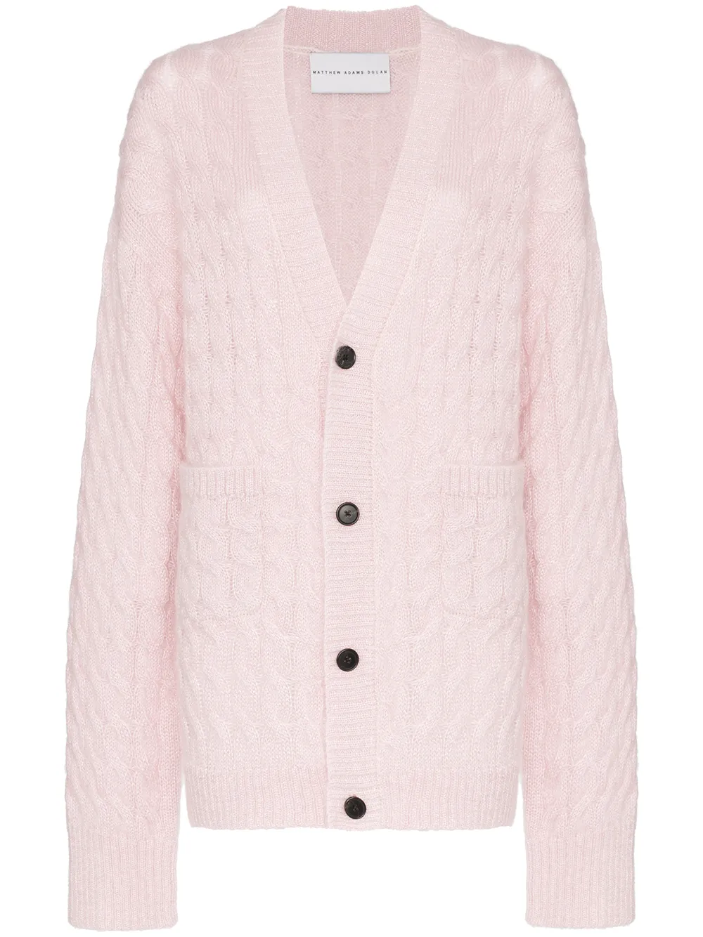 Matthew Adams Dolan Tops MATTHEW ADAMS DOLAN CARDIGAN MIT ZOPFMUSTER - ROSA