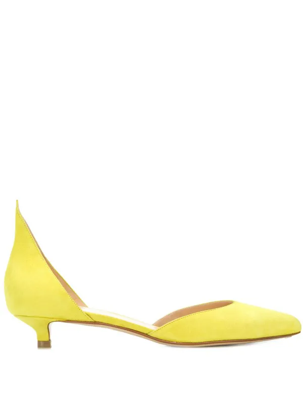 green low heel pumps