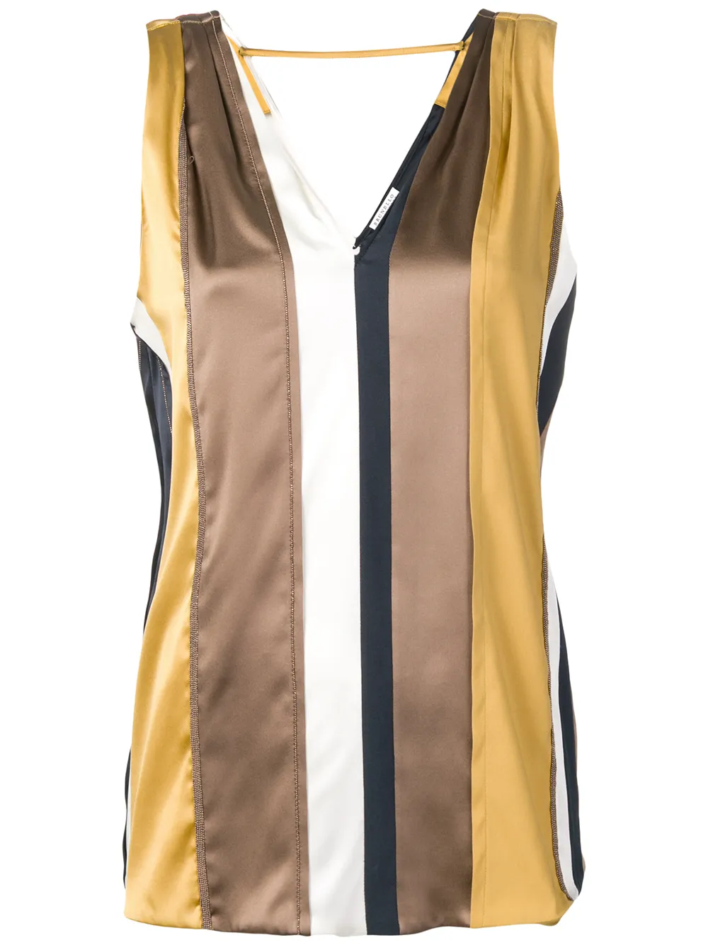 Brunello Cucinelli Tops BRUNELLO CUCINELLI STRIPED PANEL VEST - NEUTRALS