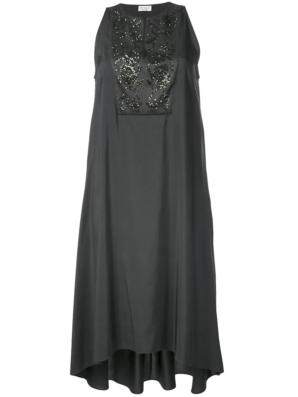 Brunello Cucinelli Dresses BRUNELLO CUCINELLI SEQUIN EMBROIDERED SLEEVELESS DRESS - GREY
