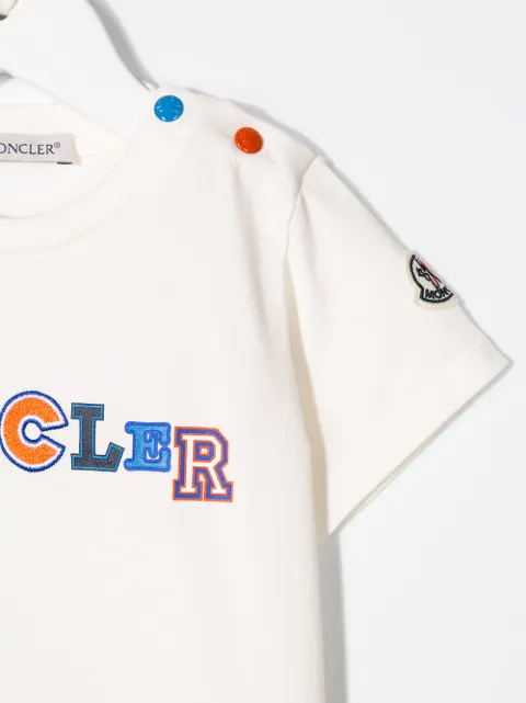 moncler logo embroidered t shirt