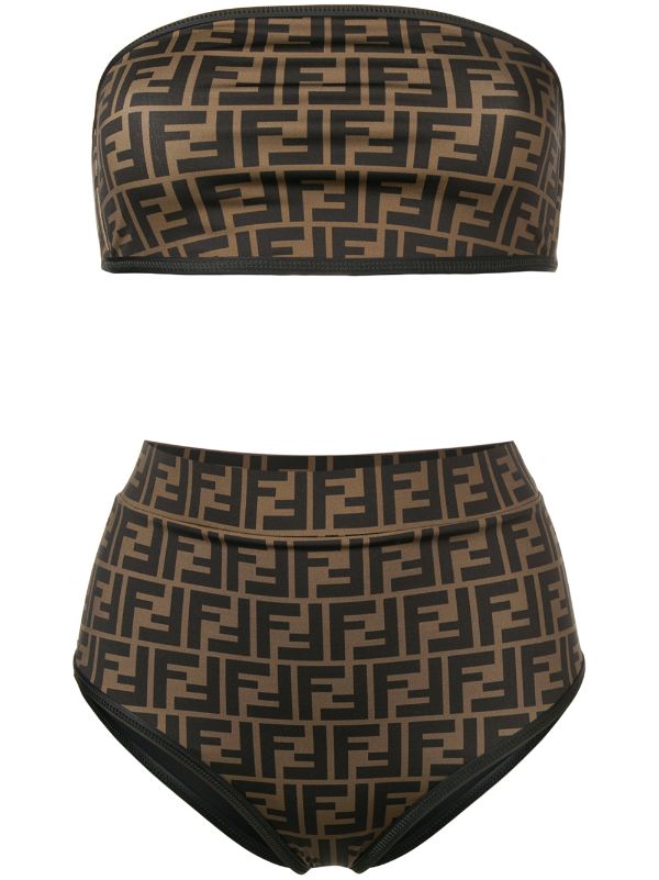 Fendi strapless logo print bikini $583 