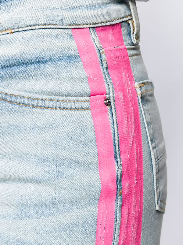 jeans with pink side stripe
