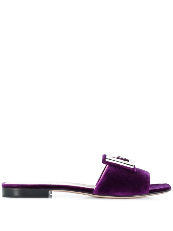 purple gucci slides