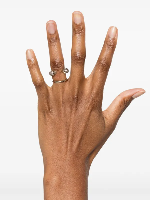 Alexander McQueen Twin Skull Double Ring | Gold | FARFETCH