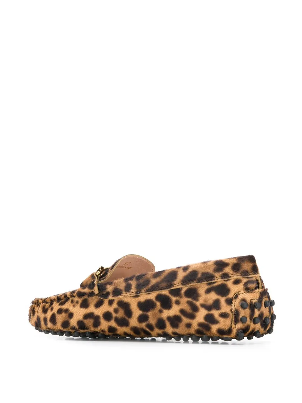 Tod's t-bar leopard loafers Brown