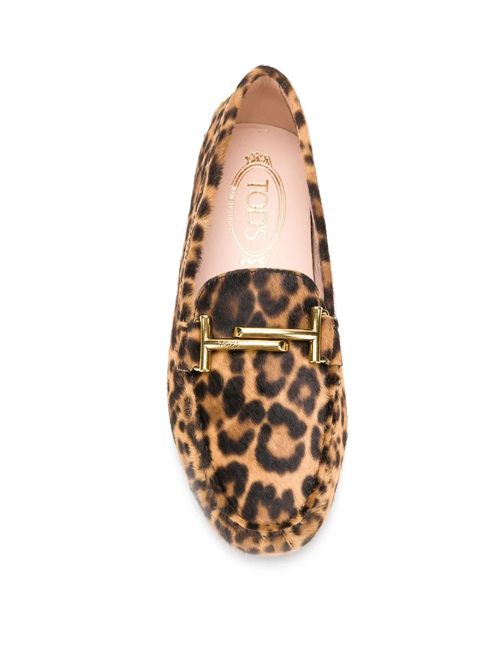 Tod's t-bar leopard loafers Brown