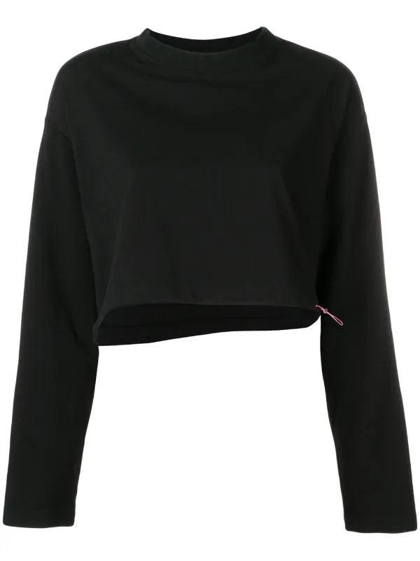 cropped drawstring sweatshirt