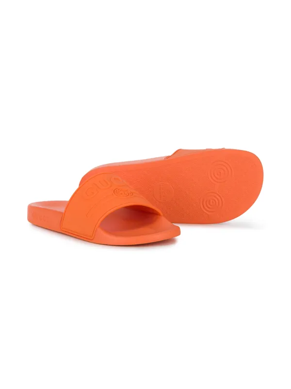 orange gucci slides