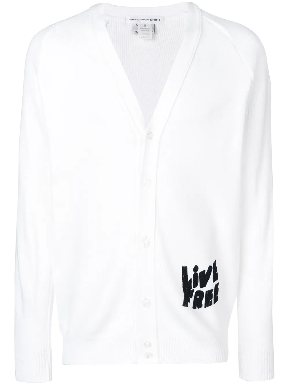 

Comme Des Garçons Shirt cárdigan Live Free - Blanco