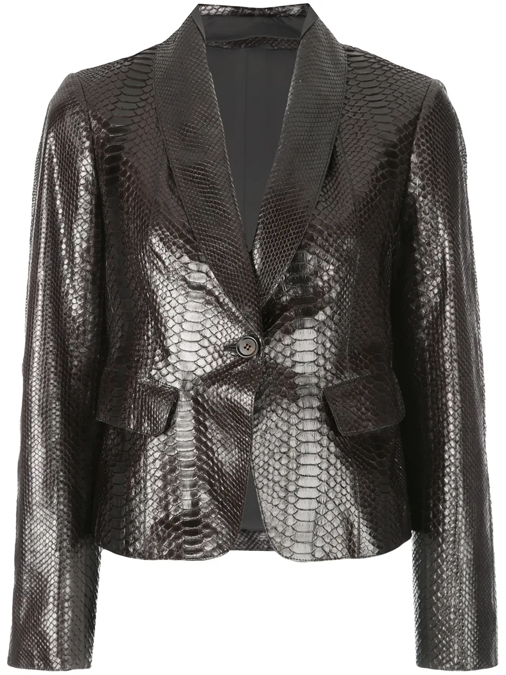 Brunello Cucinelli Blazers BRUNELLO CUCINELLI SNAKESKIN EFFECT BLAZER - BLACK