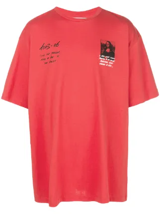 off white mona lisa t shirt red