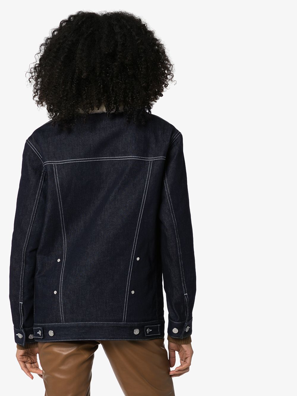 фото Chloé джинсовая куртка с меховым воротником