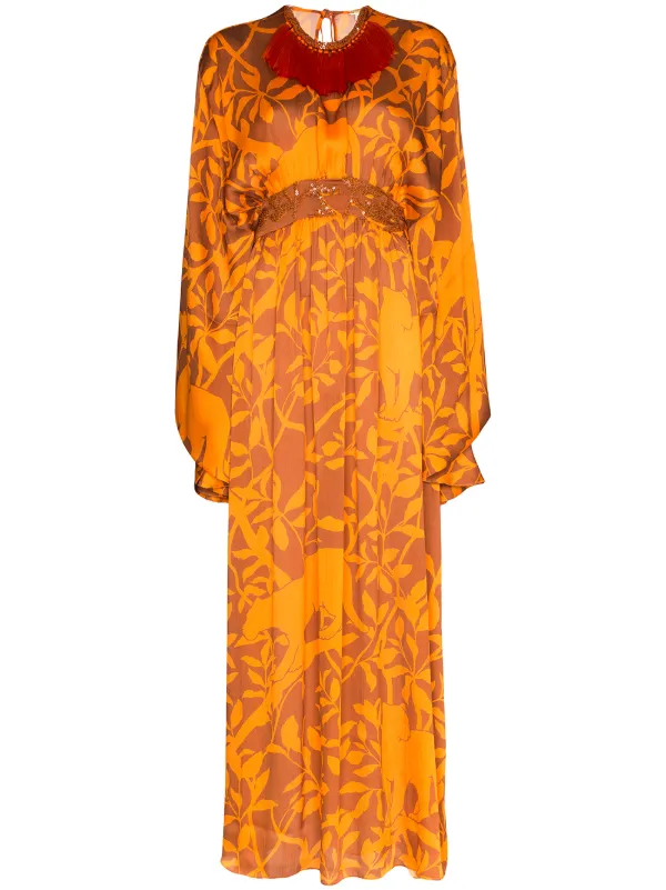 orange kaftan dress