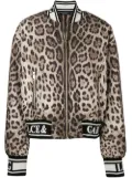 Dolce & Gabbana leopard-print bomber jacket - Brown