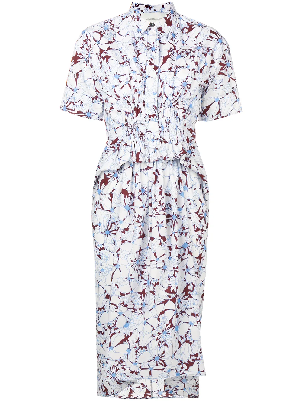 Cédric Charlier Floral Print Shirt Dress - Farfetch