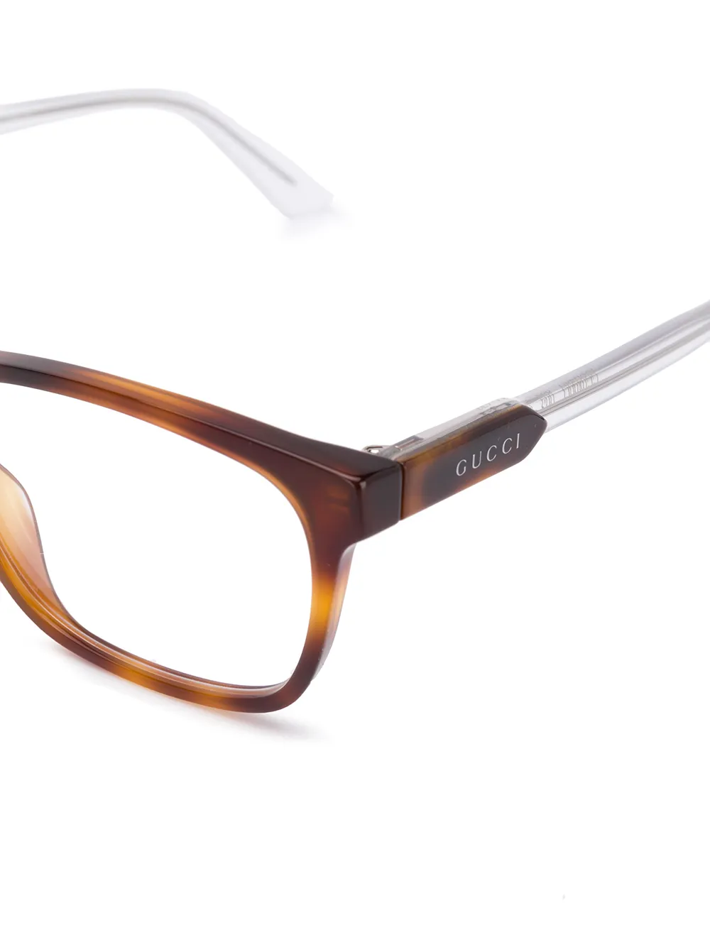 Gucci Eyewear Bril met schildpad design Bruin