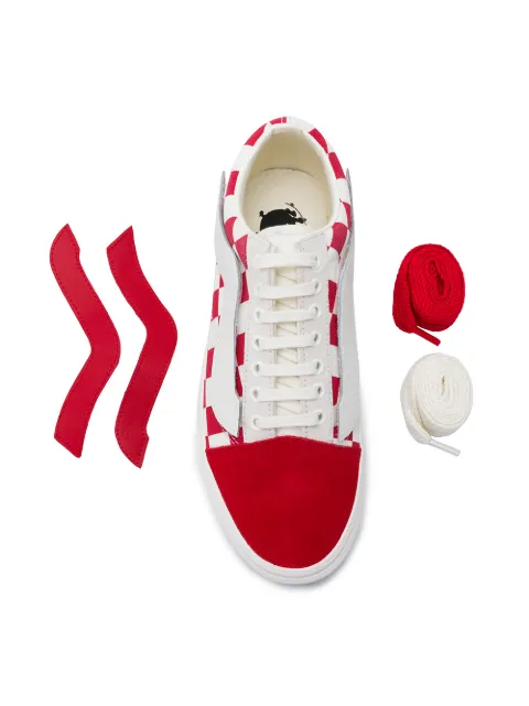 vans old skool leather check