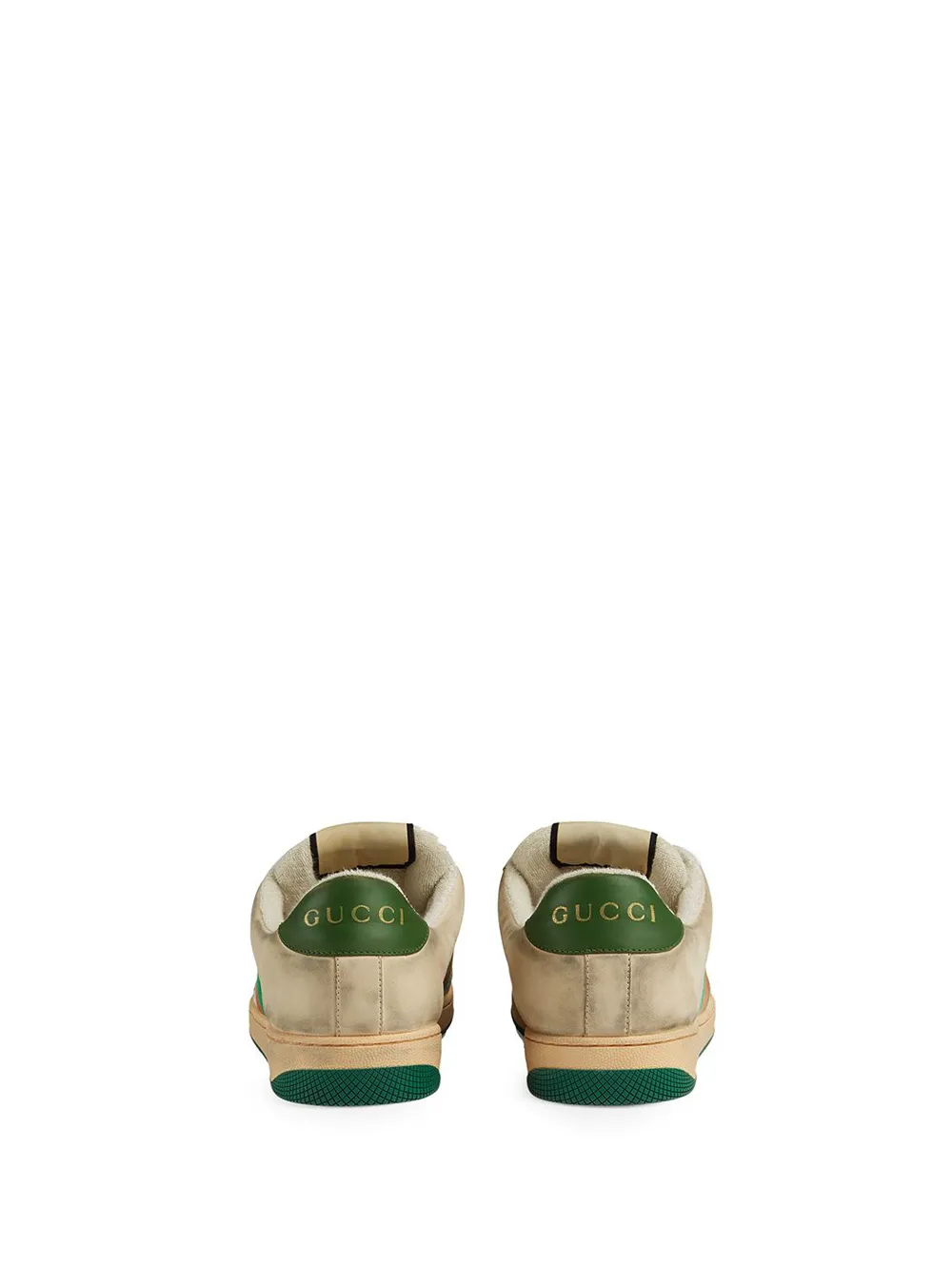 Gucci Virtus Distressed Leather And Webbing Sneakers In Grey | ModeSens