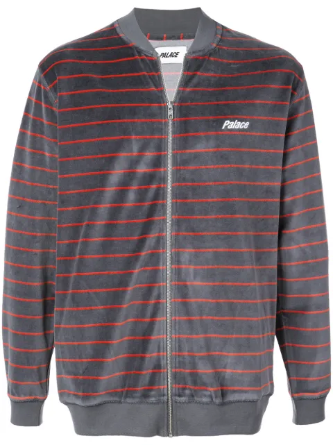 Palace Velour striped bomber jacket