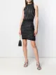 الصورة 2 من Balmain فستان بخطوط مطرزة متباينة الألوان