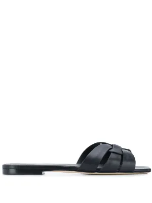 Saint Laurent Tribute Leather Sandals Farfetch