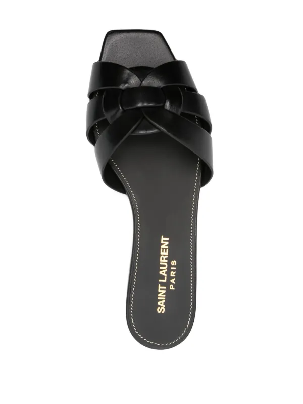 Saint Laurent Tribute Sandals Black FARFETCH AU