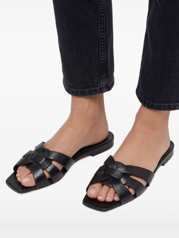 Saint Laurent Tribute Sandals | Black | FARFETCH ZA