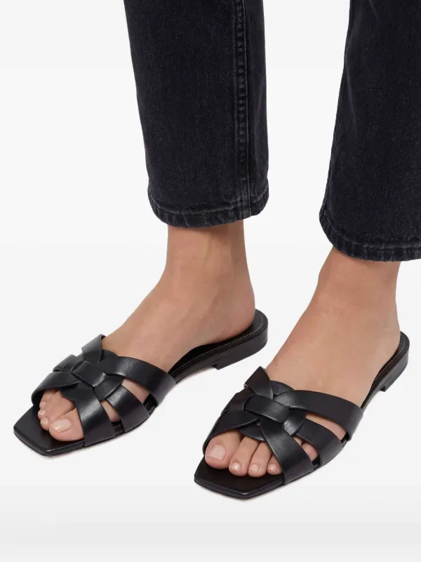 Saint Laurent Tribute Sandals | Black | FARFETCH