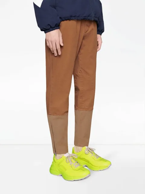 rhyton fluorescent leather sneaker