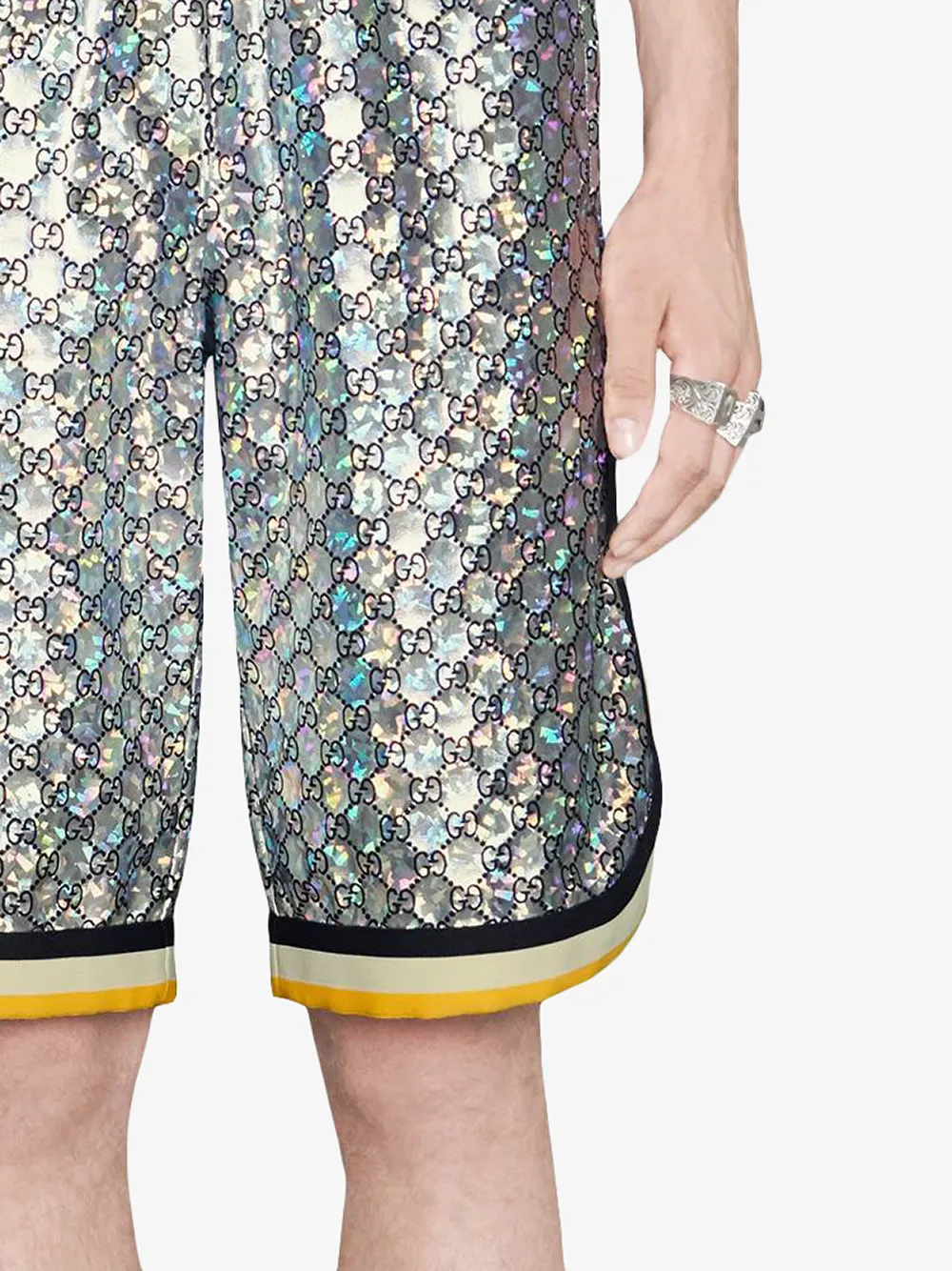 gucci laminated shorts