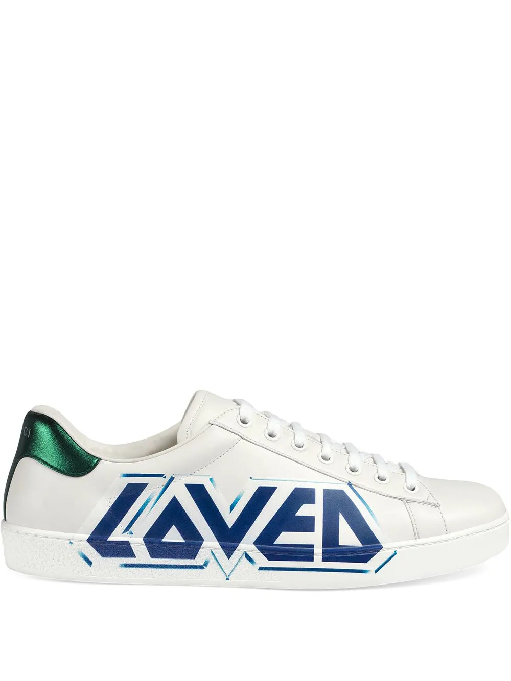 Shop white Gucci Ace sneaker with Loved 