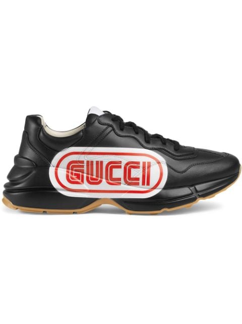 gucci calfskin sneakers black white