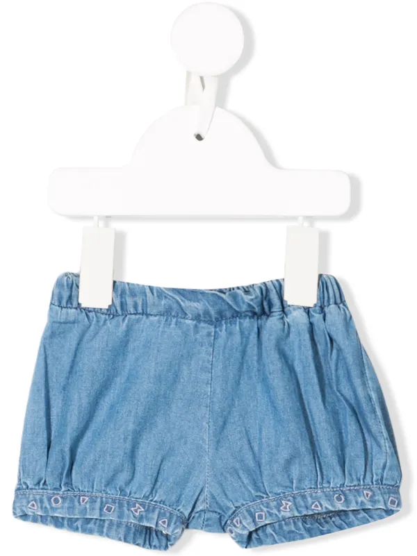 stretchy waist jean shorts