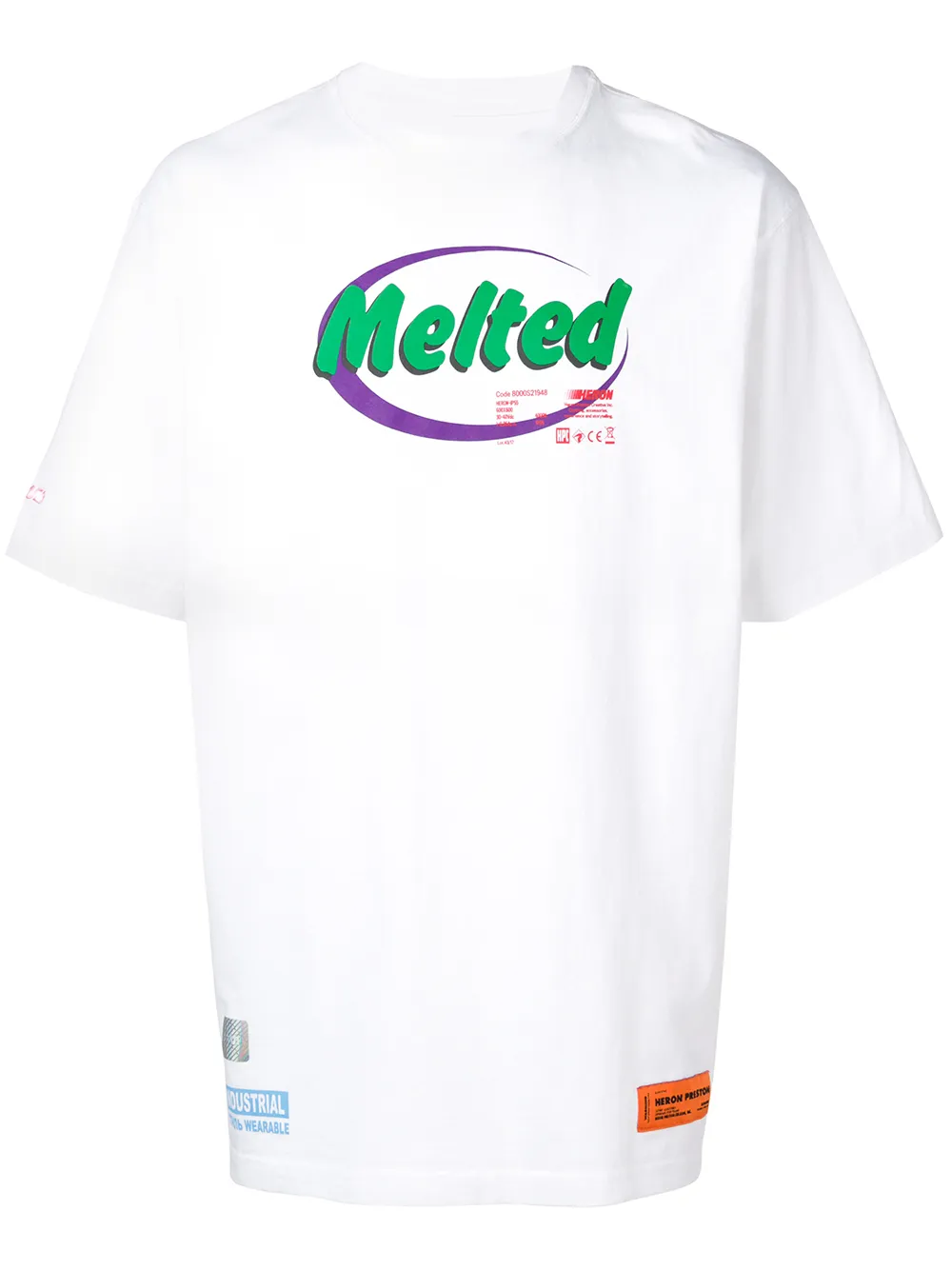 Heron Preston T-shirts HERON PRESTON MELTED PRINT T-SHIRT - WHITE