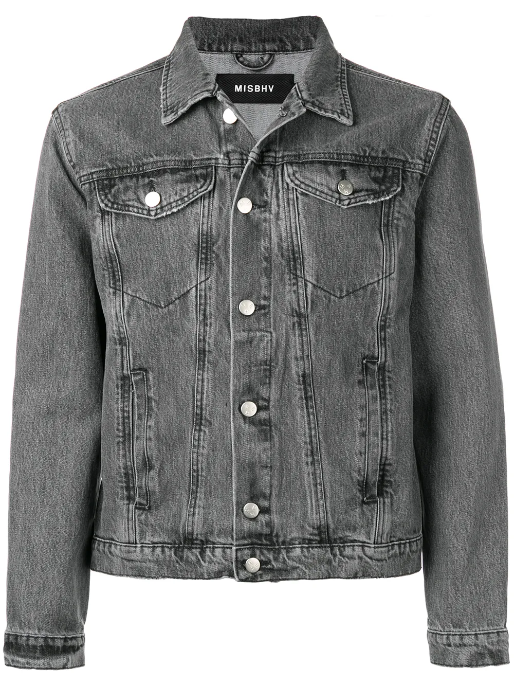 Misbhv Jeans MISBHV JEANSJACKE MIT PRINT AM RÜCKEN - GRAU