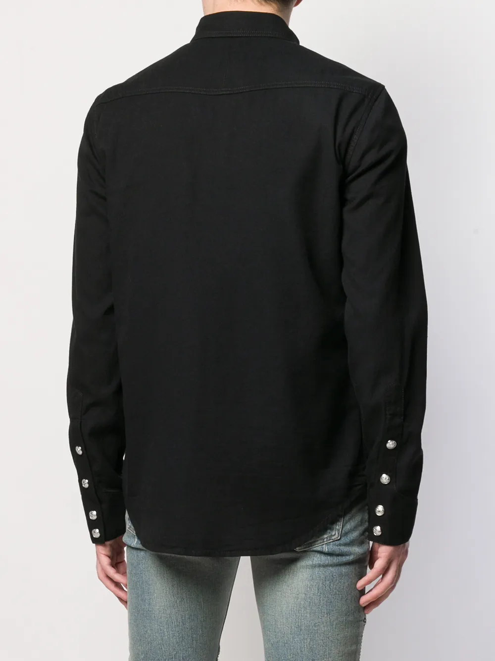 Balmain Shirt met geborduurd logo Zwart