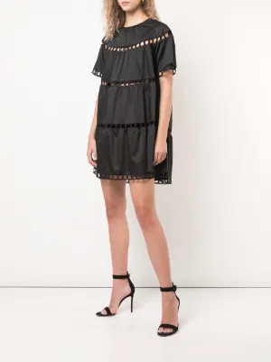 cynthia rowley black postcard eyelet dress