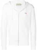 Maison Kitsuné fox zip up hoodie - White