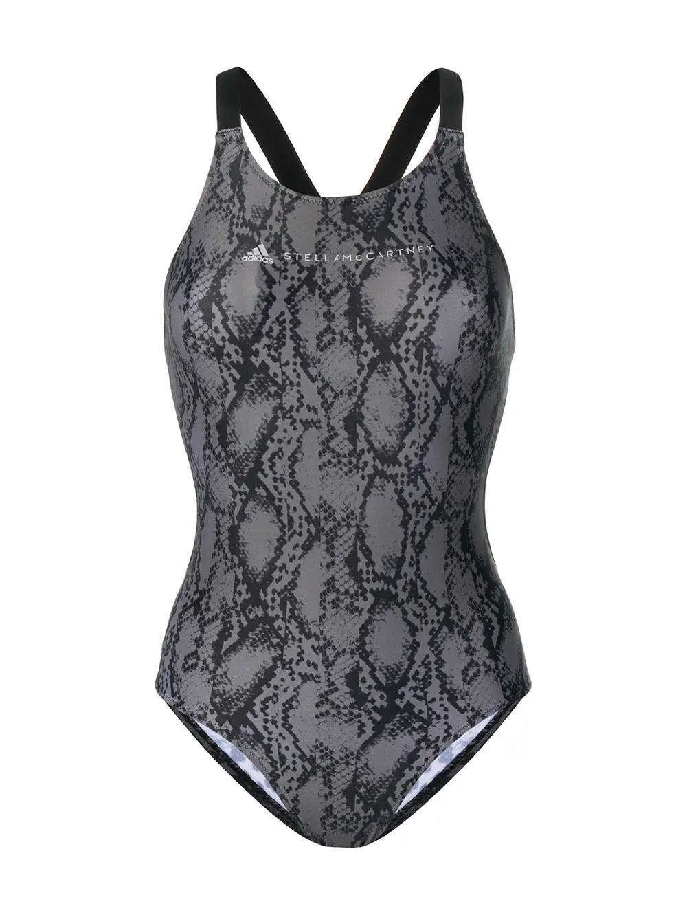 adidas by Stella McCartney snakeskin print swimsuit | Black | Image 1