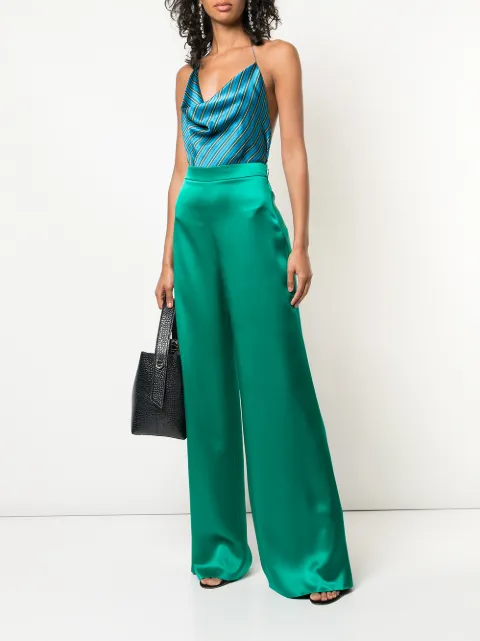 Cushnie satin flare trousers