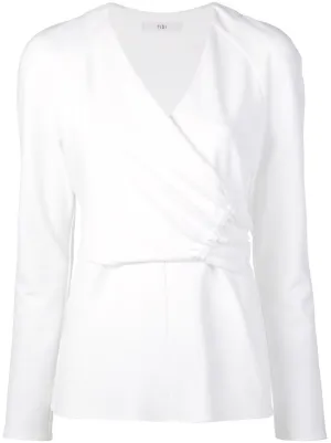 tibi structured crepe sleeveless blouse