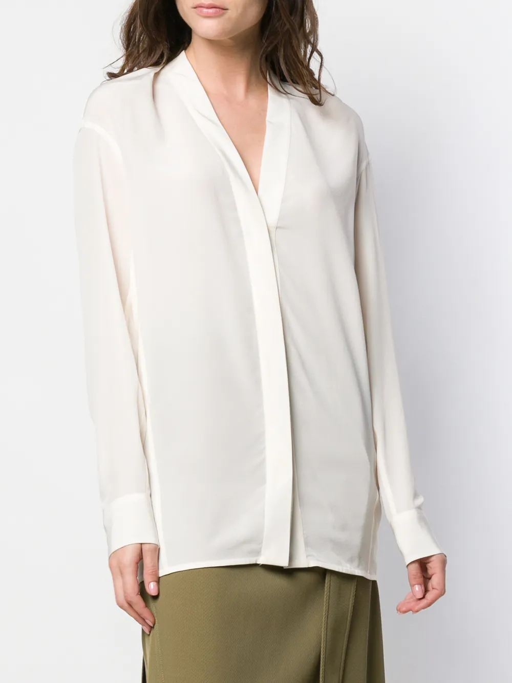 Victoria Beckham Blouse met V-hals Wit