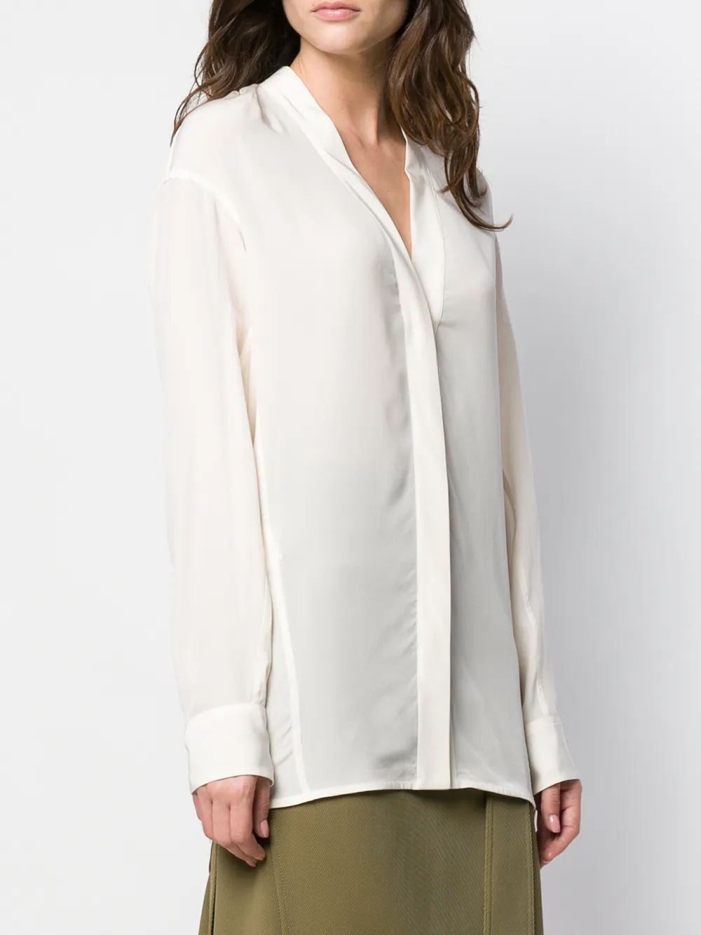 Victoria Beckham Blouse met V-hals Wit