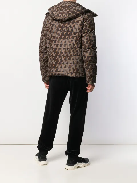 Shop Fendi logo puffer jacket with 