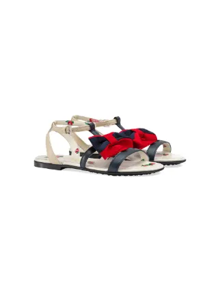 Gucci leather sandal deals with web bow