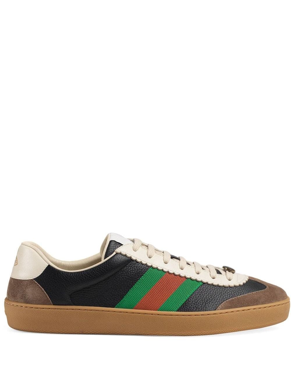 Gucci Leather And Suede Web Sneakers - Farfetch